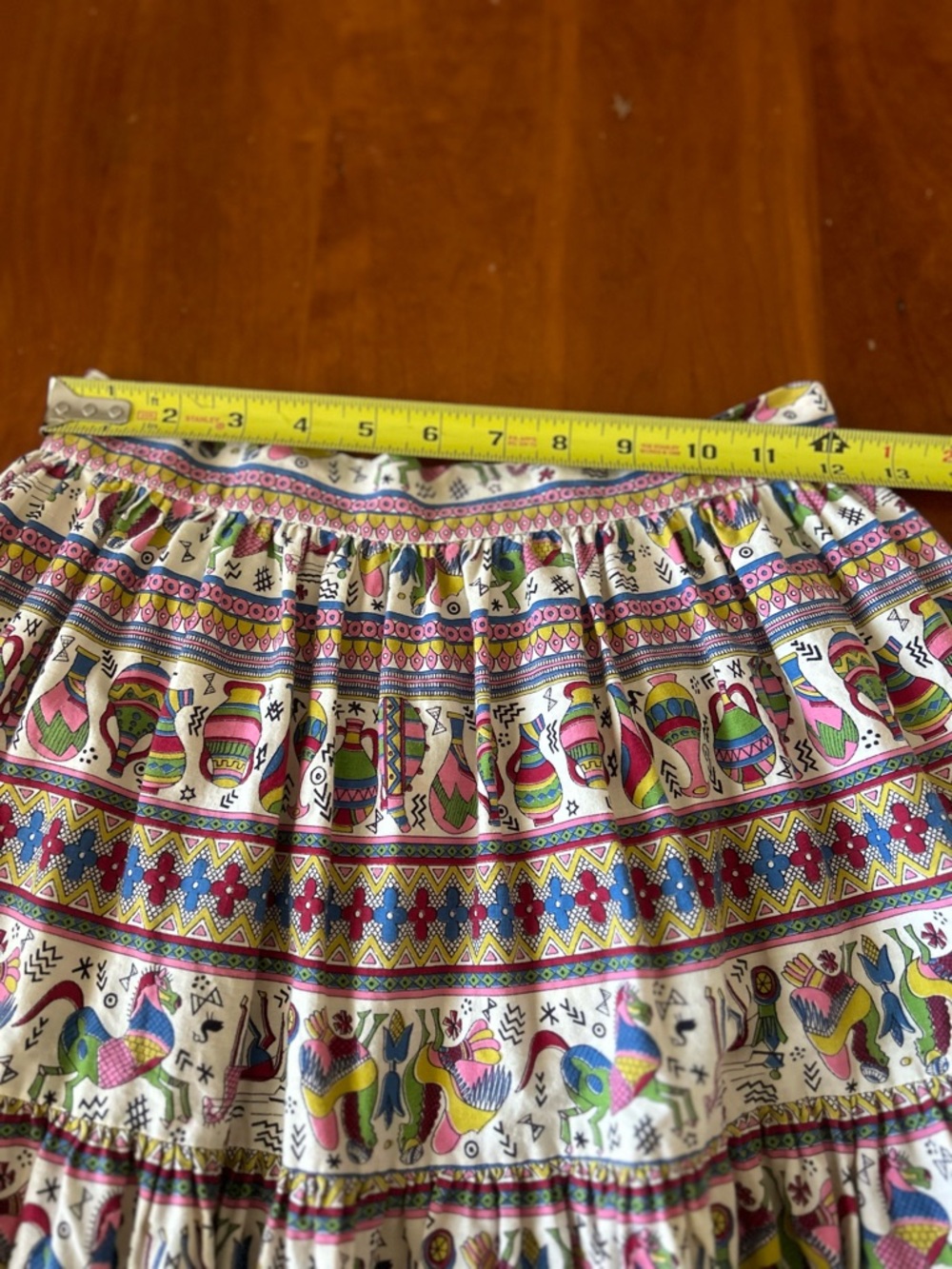 Vintage folk art long boho skirt Size XS - Picture 6 of 7